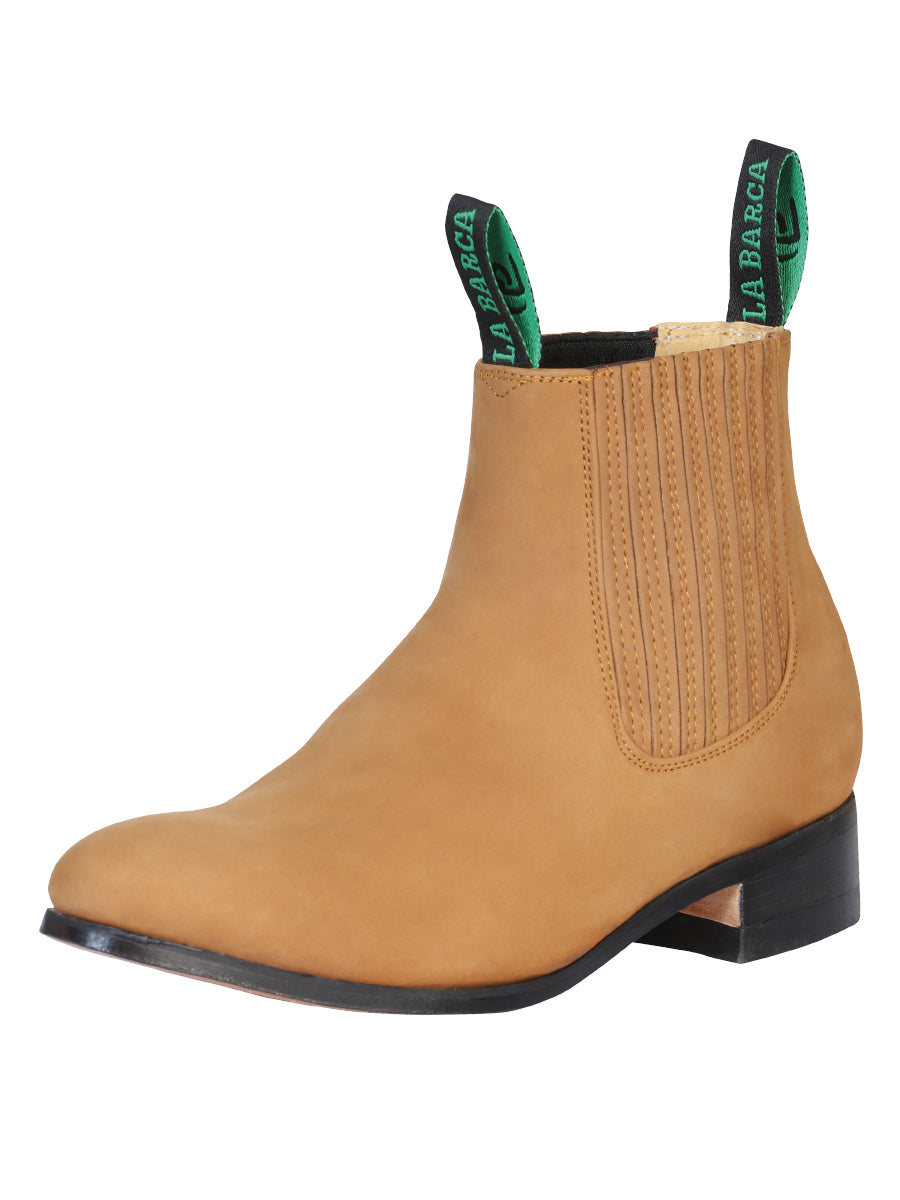 BOTIN CHARRO LA BARCA 500B PIEL BOVINO NOBUCK CAMEL