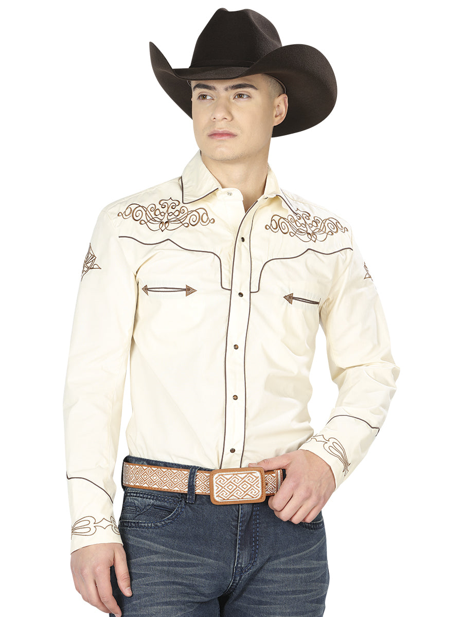 CAMISA VAQUERA M/ LARGA EL GENERAL MCH-02-03 65% POLYESTER 35% ALGODON BEIGE