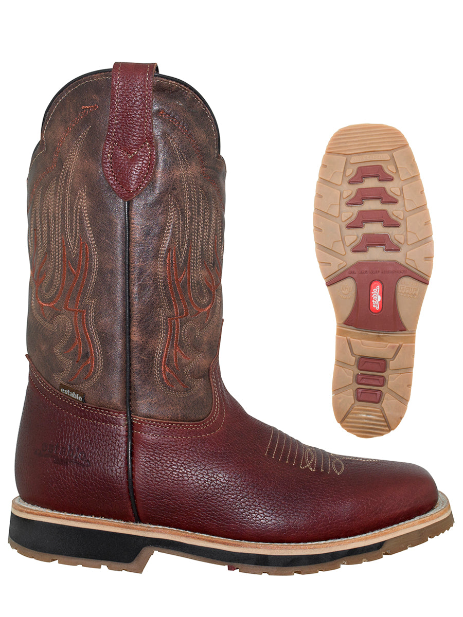 BOTA RODEO S/ CASCO ESTABLO 600-O21 PIEL BOV. GRISLY SHEDRON