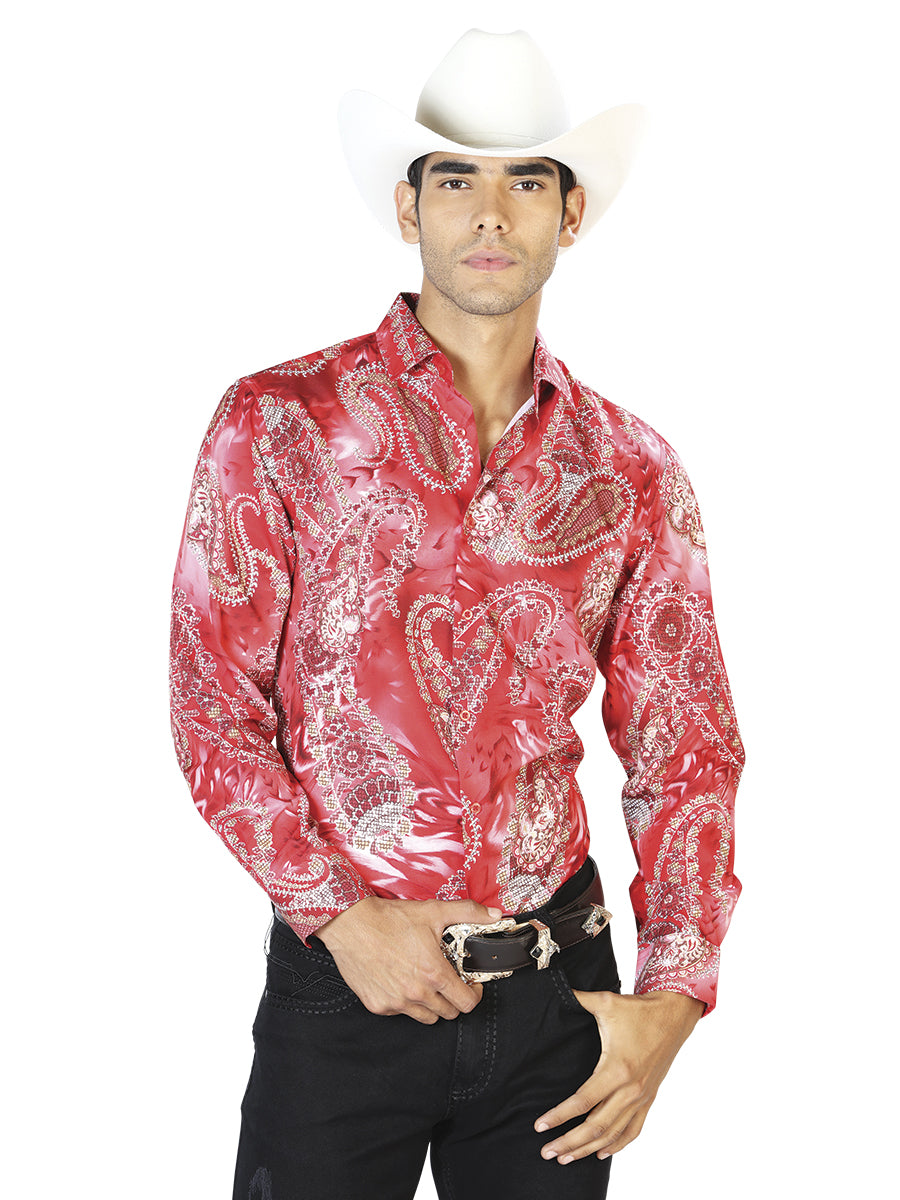 Casual Shirt L/ Sleeve El Señor de los Cielos WH-152 97% Polyester 3% Spandex Red