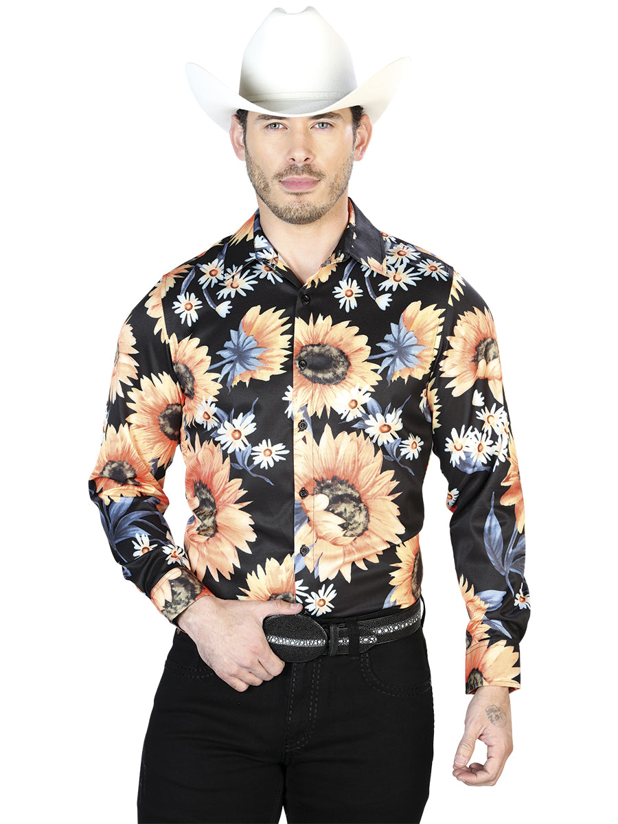 Casual Shirt L/ Sleeve El Señor de los Cielos  97%Polyester 3%Lycra Black/Sunflower