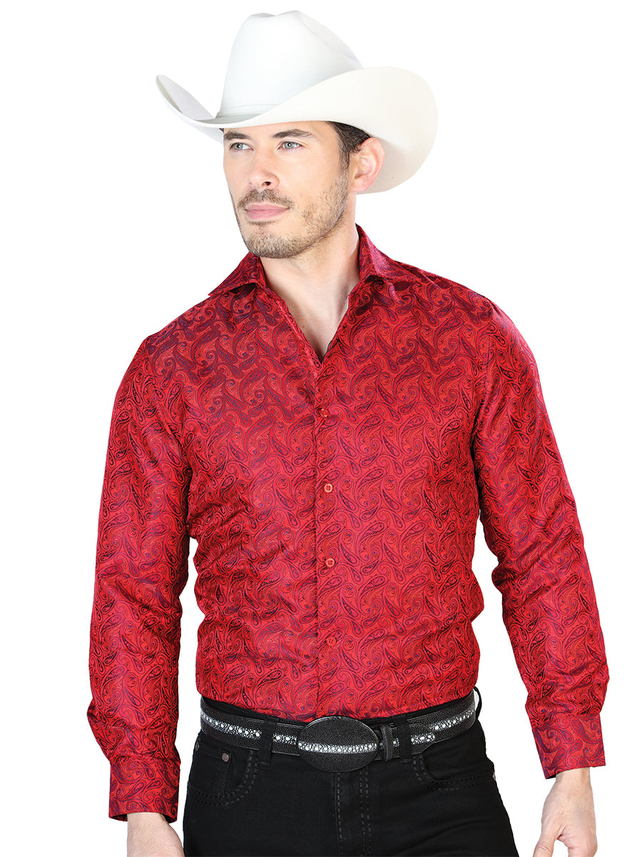 Casual Shirt L/ Sleeve El Señor de los Cielos 2108037 100% Microfiber (Polyester) Red