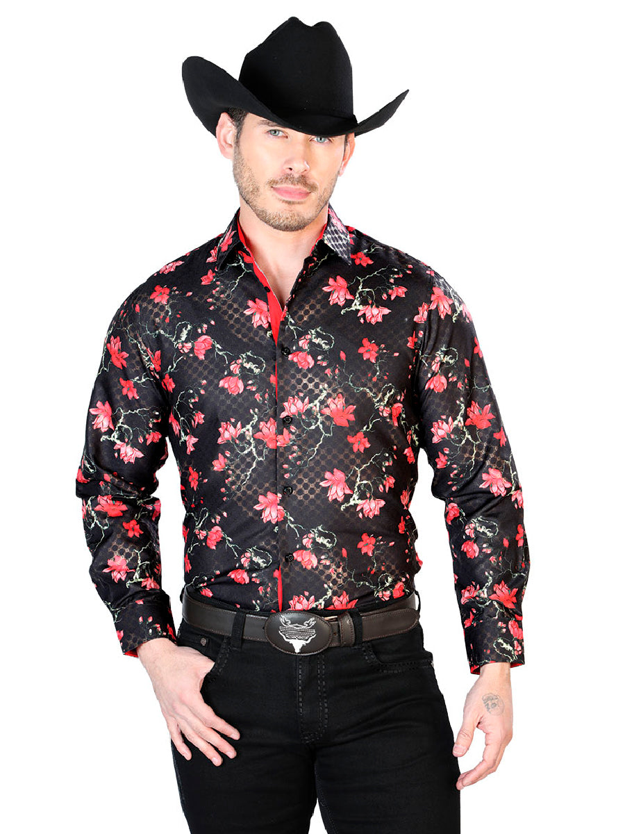 Casual Shirt L/ Sleeve El Señor de los Cielos WH7-035 100% POLYESTER Black