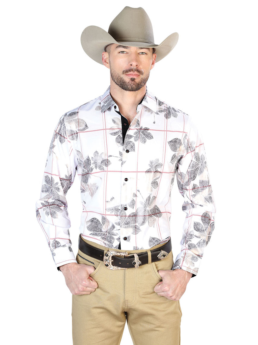 Casual Shirt L/ Sleeve El Señor de los Cielos WH7-202 97% Polyester 3% Spandex WHITE