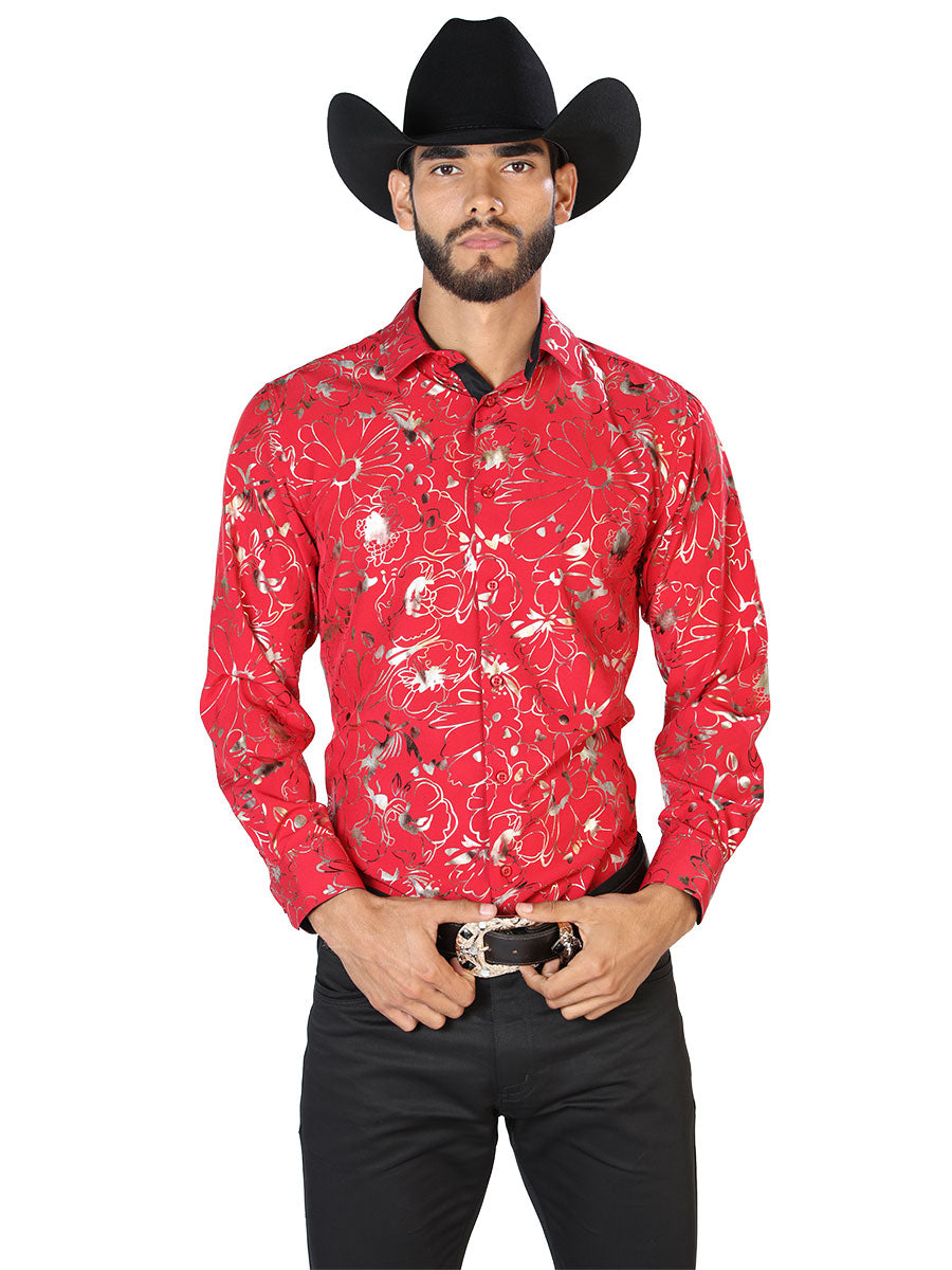 Casual Shirt L/ SLEEVE El Señor de los Cielos WH7-208 97% Polyester 3% Spandex WINE