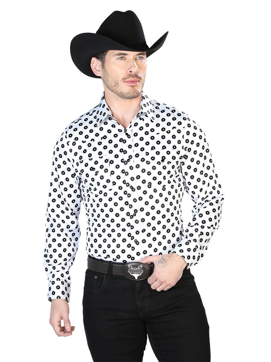 CAMISA CASUAL Long Sleeve El Señor de los Cielos 49 97%Polyester 3%Lycra WHITE/ BLACK