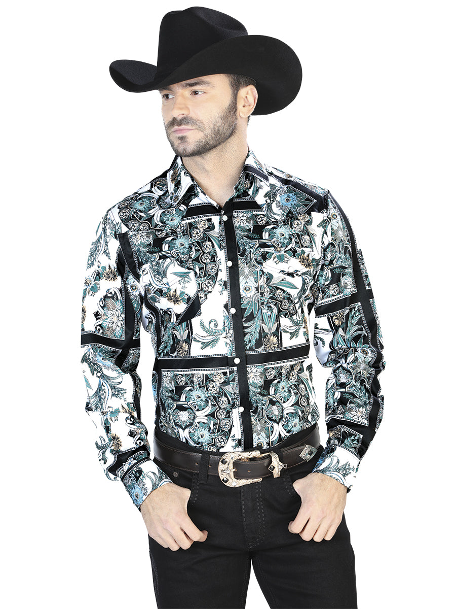 Casual Shirt L/ Sleeve El Señor de los Cielos 17 97%Polyester 3%Lycra WHITE/BLACK