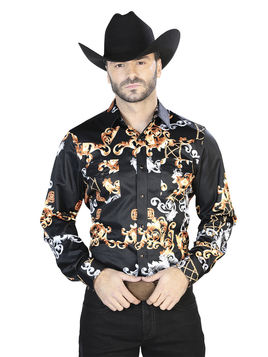 Casual Shirt L/ Sleeve El Señor de los Cielos 20 97%Polyester 3%Lycra BLACK/GOLD