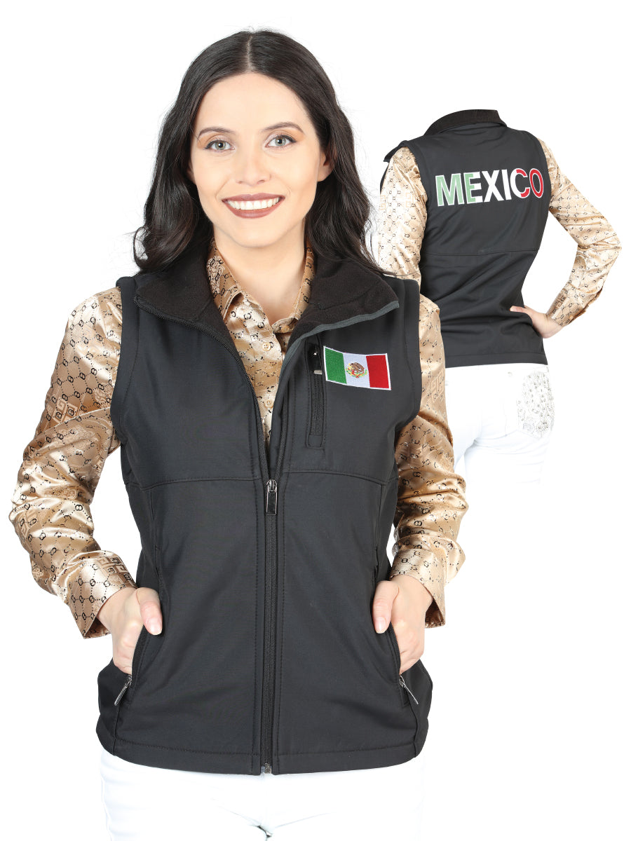 VEST  EL GENERAL Bonded Fleece Woman 100% POLYESTER Black