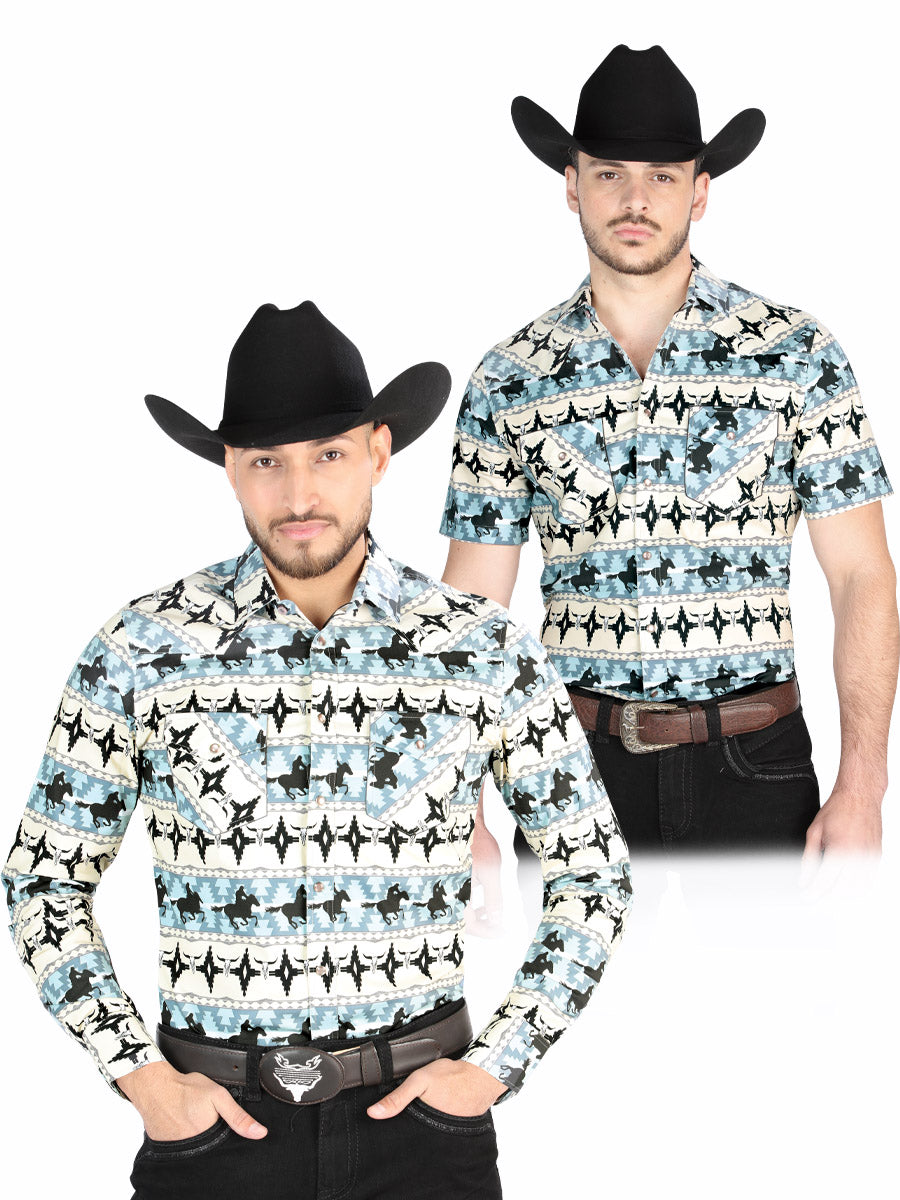 CAMISA VAQUERA M/ LARGA EL SEÑOR DE LOS CIELOS 23-54 97% COTTON 3% LYCRA IVORY