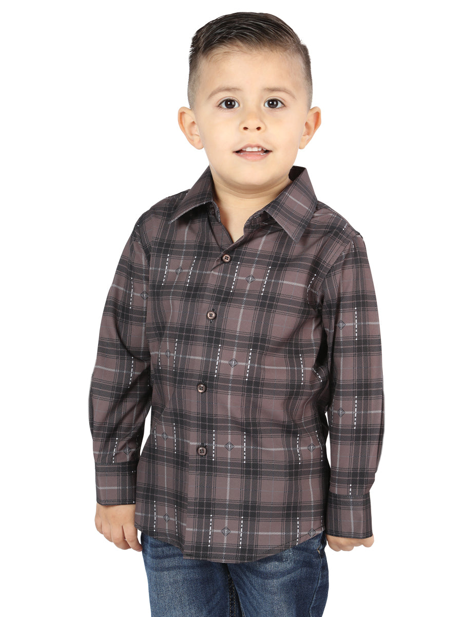 CAMISA L/ SLEEVE EL SEÑOR DE LOS CIELOS WH2307-90 97% COTTON 3% SPANDEX MOKA/OLIVE