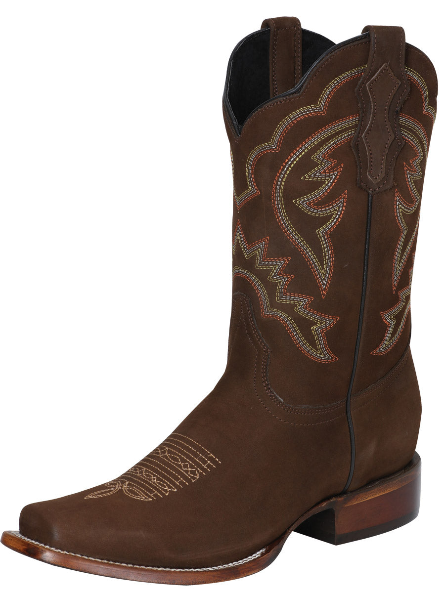 BOTA RODEO  EL SEÑOR DE LOS CIELOS SR-18-34 PIEL BOVINO NOBUCK CANELA