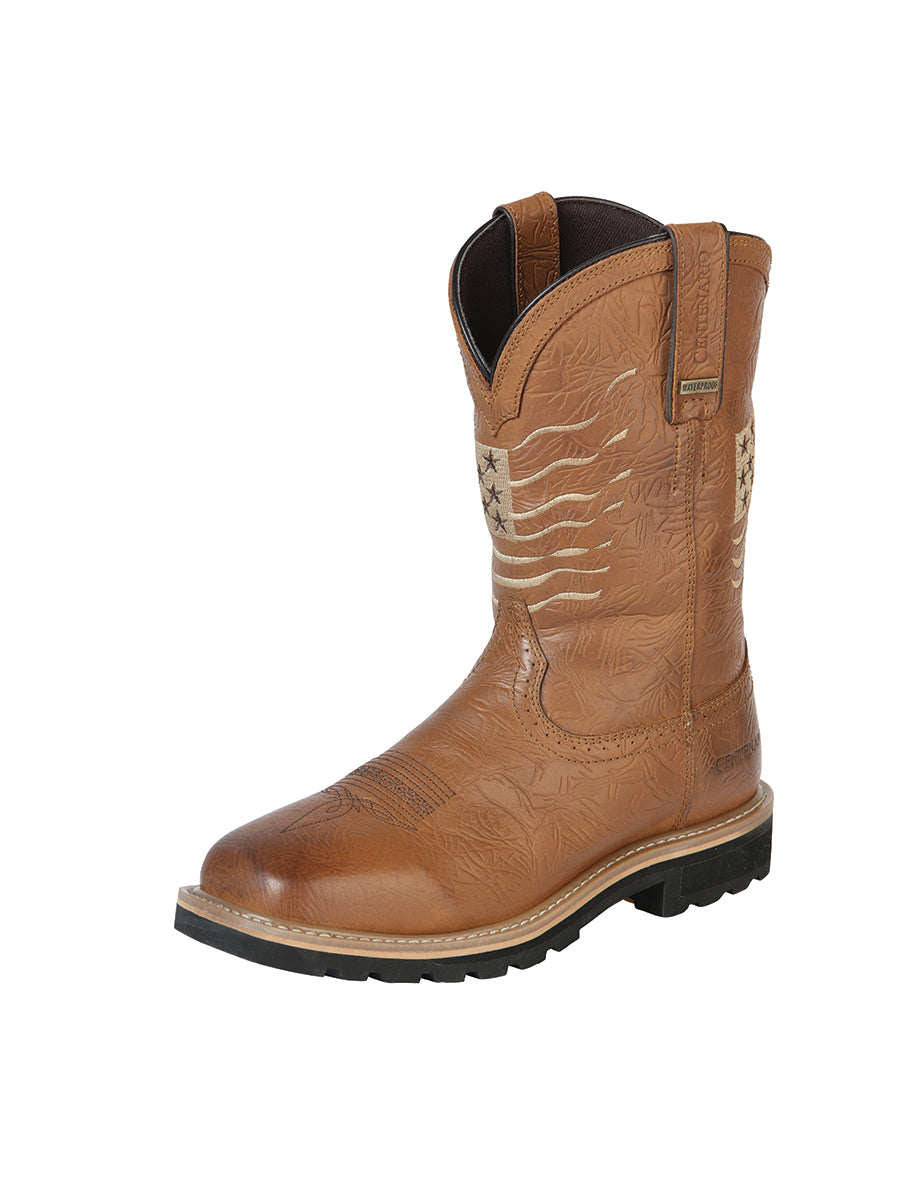 WORK BOOT  CENTENARIO 117-B/ 3 W/ Flag  TAN