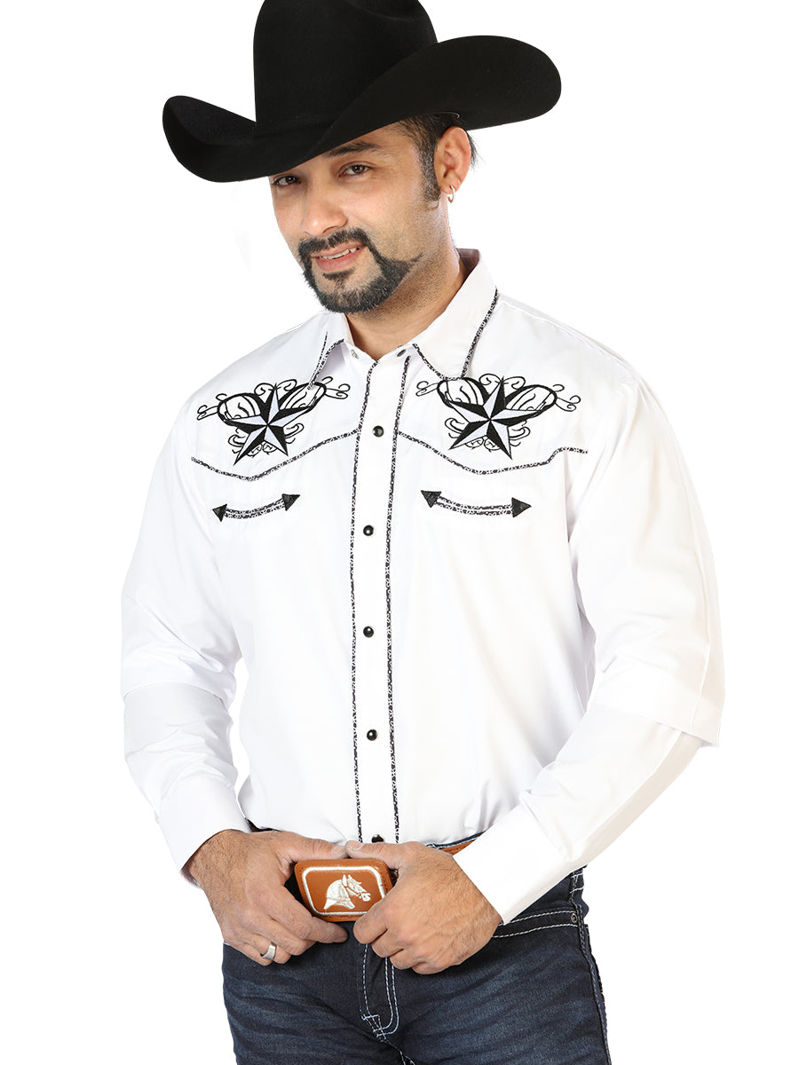 Cowboy Shirt L/ Sleeve El Señor de los Cielos No.7 65% POLYESTER 35%COTTON WHITE