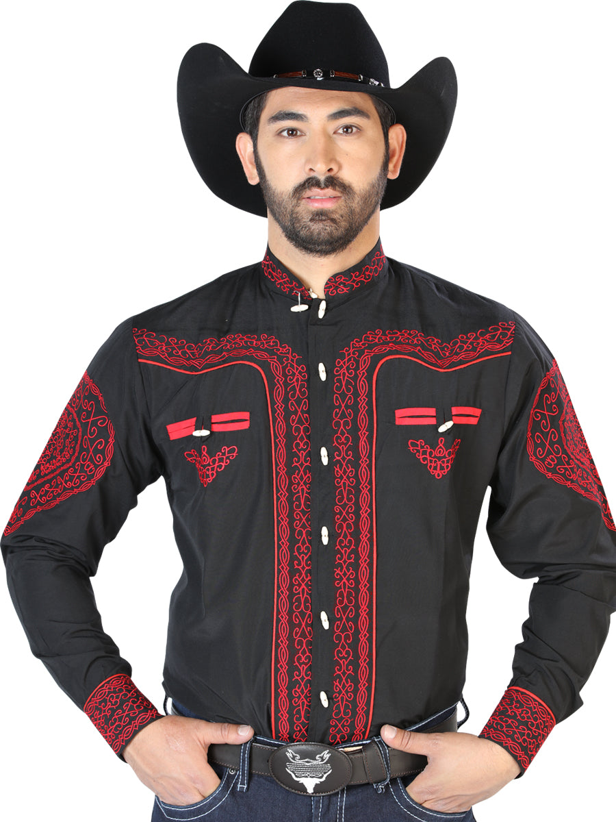 CHARRA SHIRT L/ Sleeve El Señor de los Cielos No.9 65% POLYESTER 35%COTTON Black