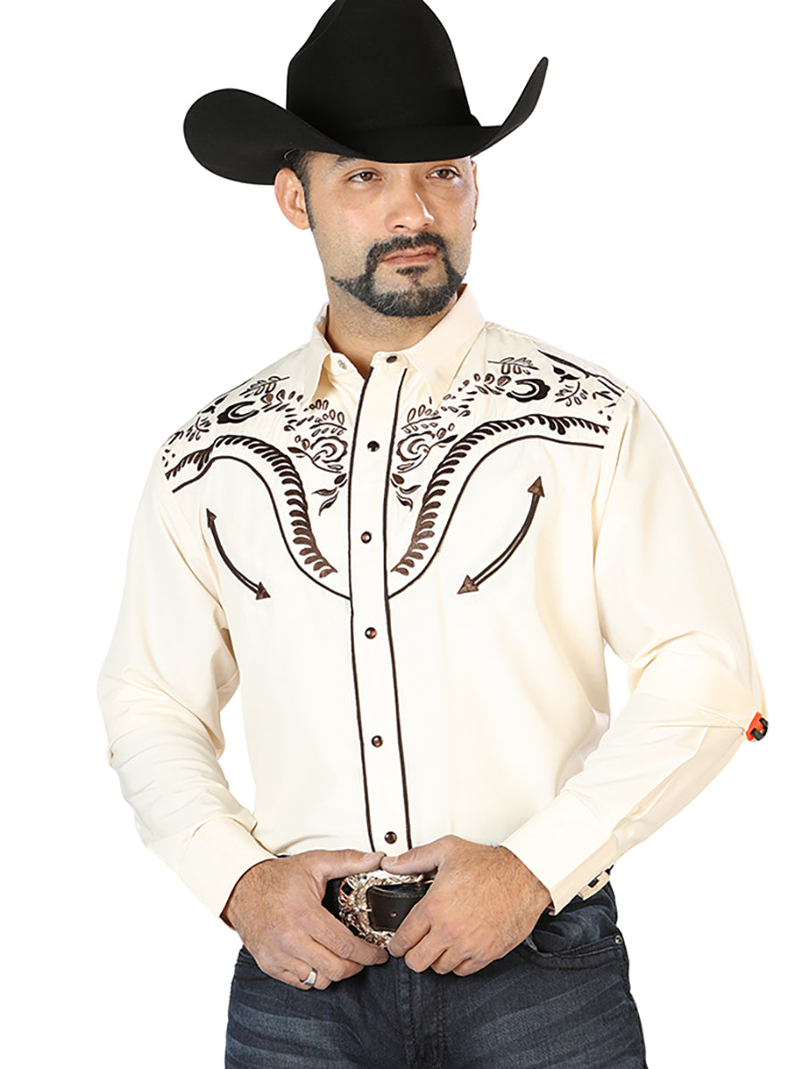 Cowboy Shirt L/ Sleeve El Señor de los Cielos No.10 65% POLYESTER 35%COTTON BEIGE