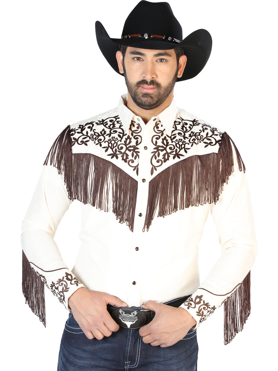 Cowboy Shirt L/ Sleeve El Señor de los Cielos No.12 65% POLYESTER 35%COTTON BEIGE